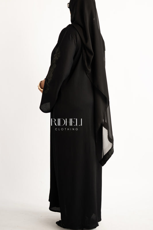 SAAIL EMBROIDERY BLACK ABAYA