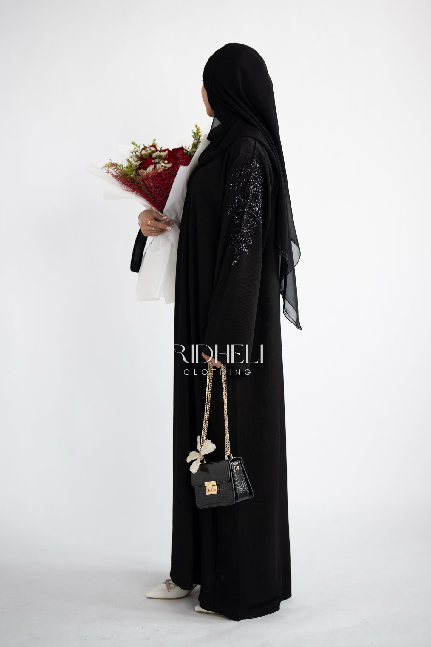 MIRA BLACK BEADED ABAYA