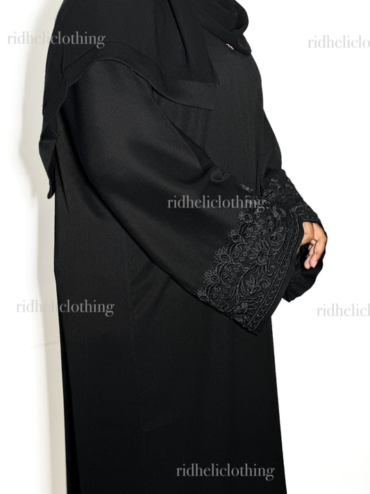 HAZIA BLACK EMBROIDERY ABAYA