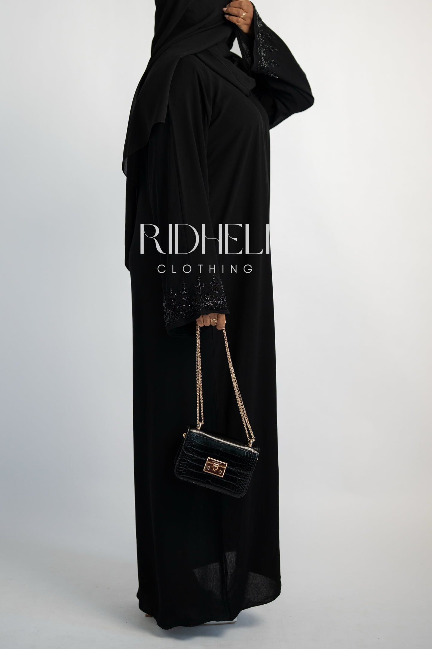 ARIAL BLACK BEADED ABAYA