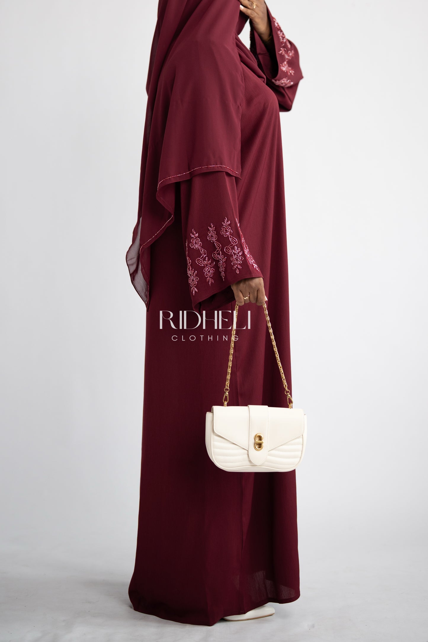 SABA RED BEADED ABAYA