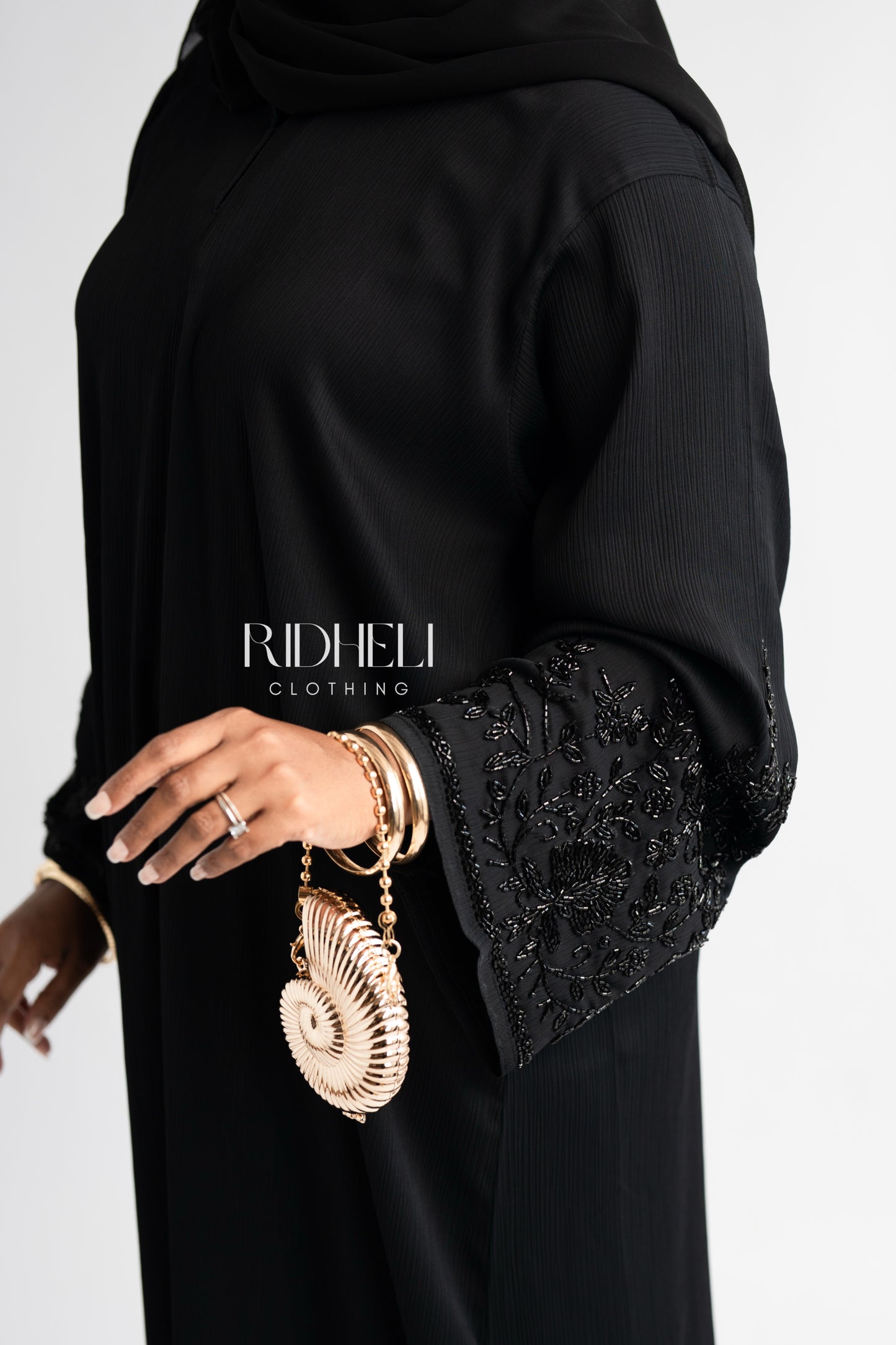 ZALI BLACK BEADED ABAYA
