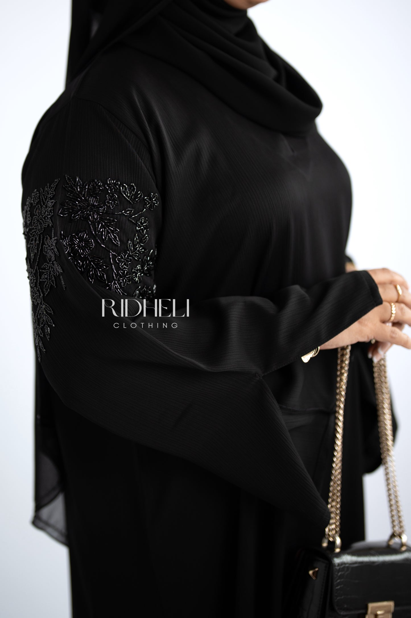 LAYAL BLACK BEADED ABAYA
