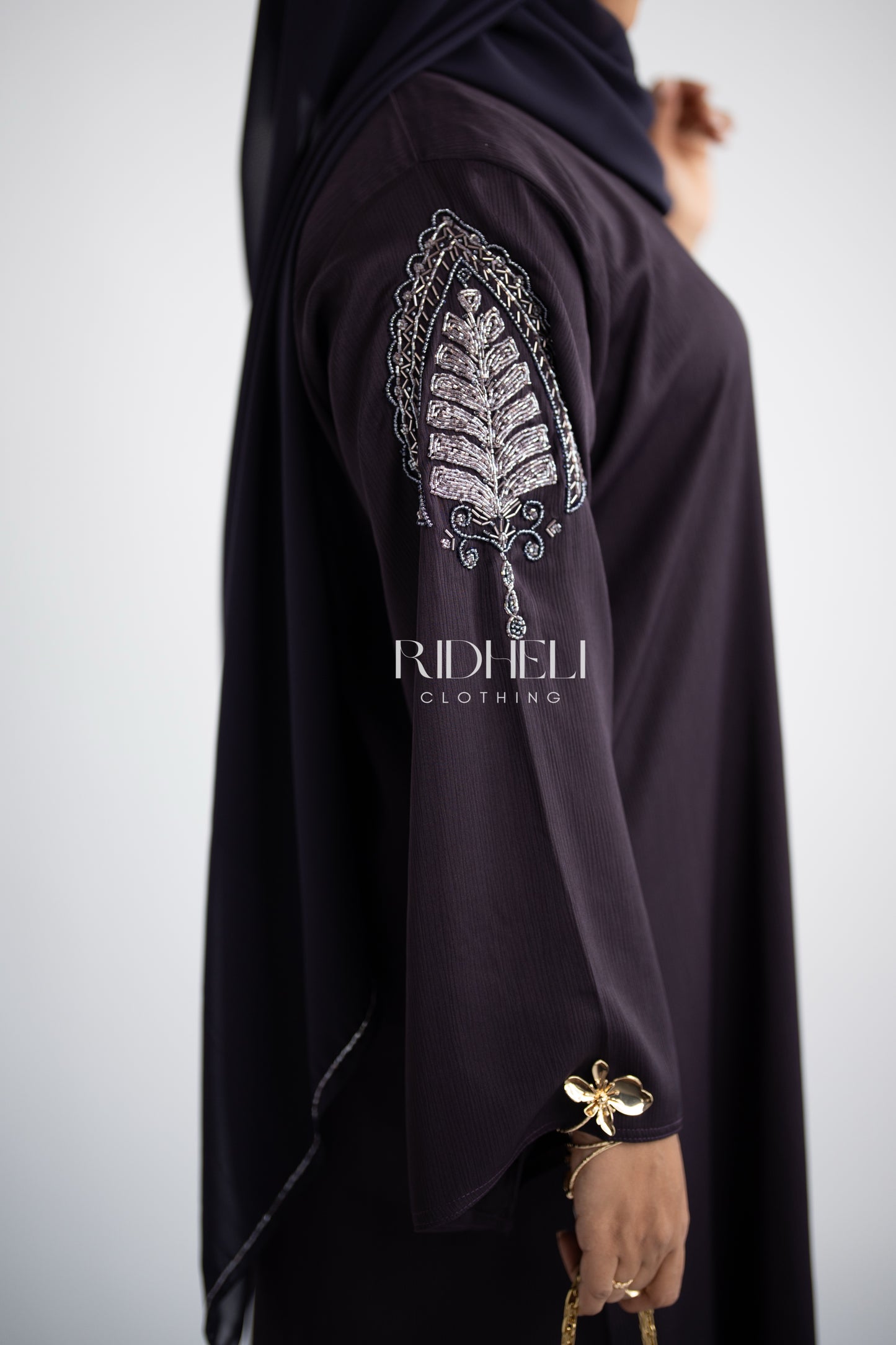 AMARA PURPLE BEADED ABAYA