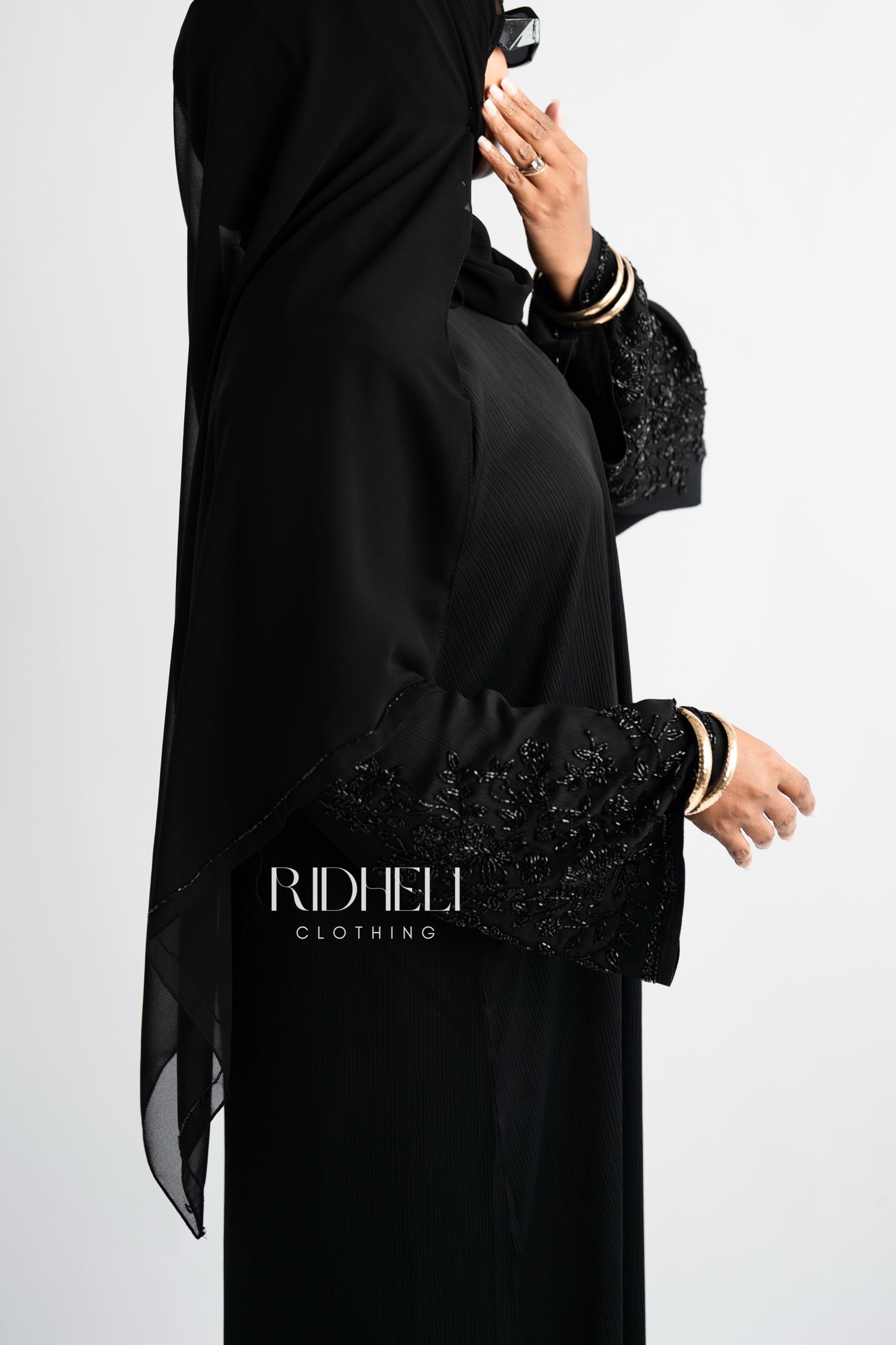ZALI BLACK BEADED ABAYA