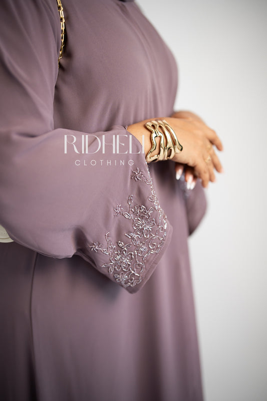 ESRA PURPLE BEADED ABAYA