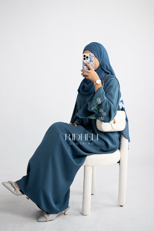 NURAZ BLUE BEADED ABAYA