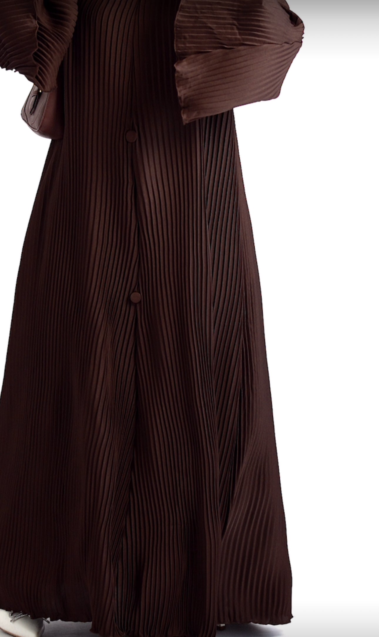 PLEATED BROWN ABAYA