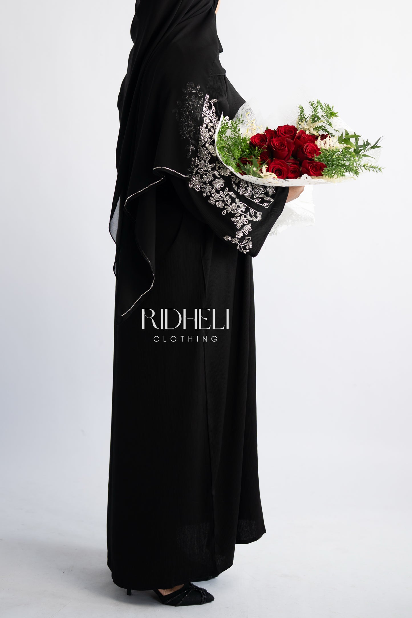 AMEENA BLACK BEADED ABAYA