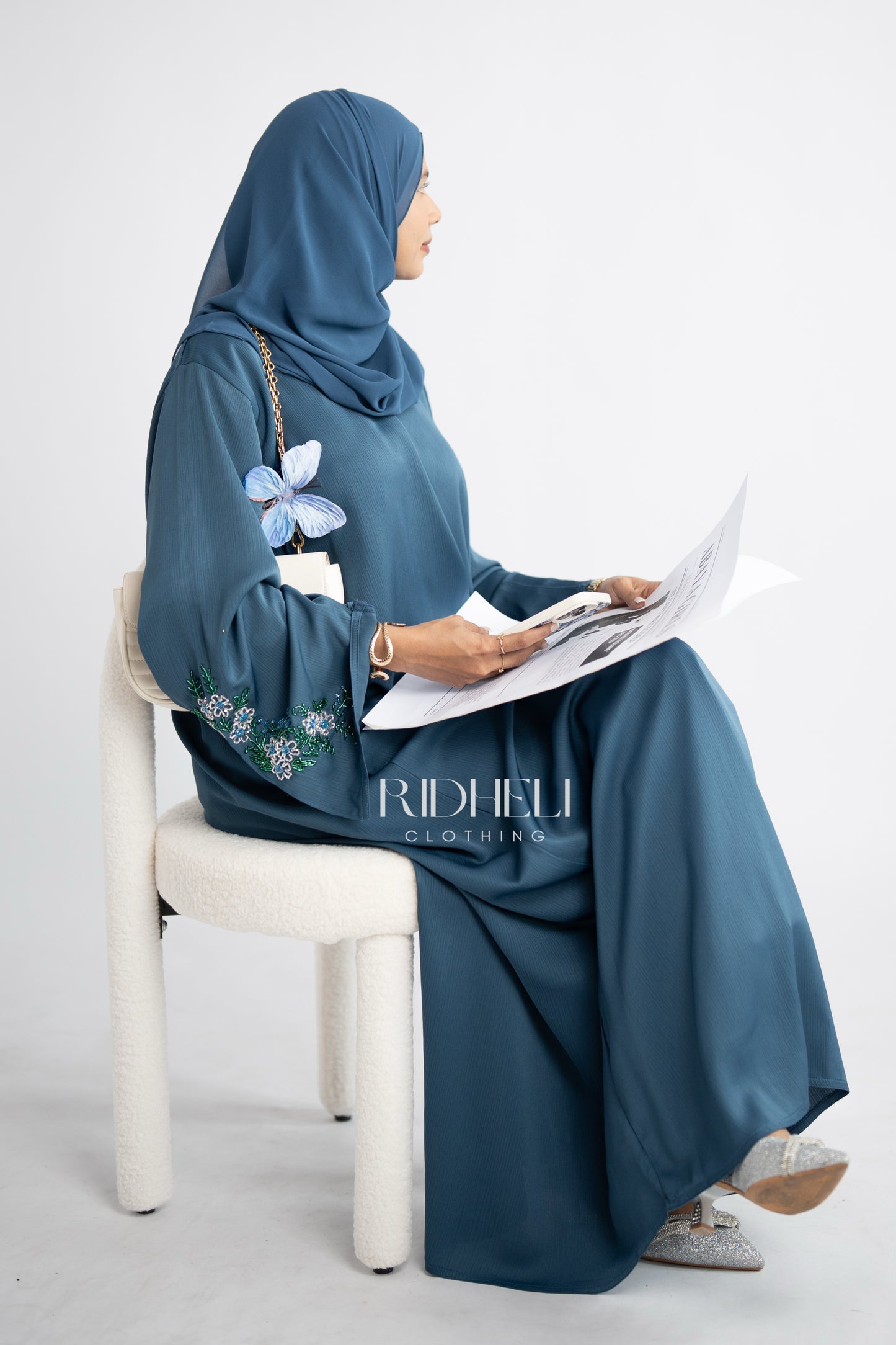 NURAZ BLUE BEADED ABAYA