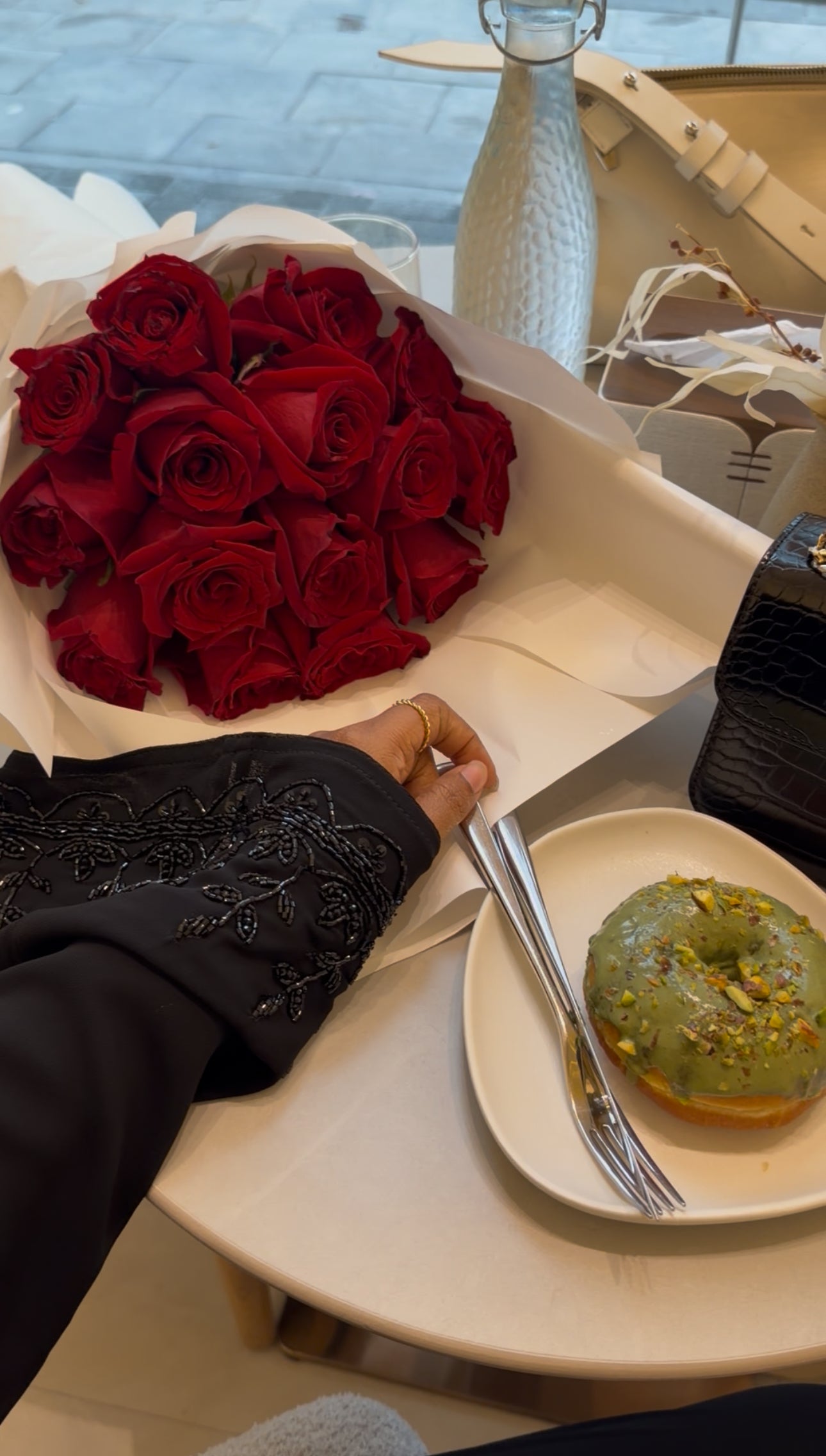 ARIAL BLACK BEADED ABAYA