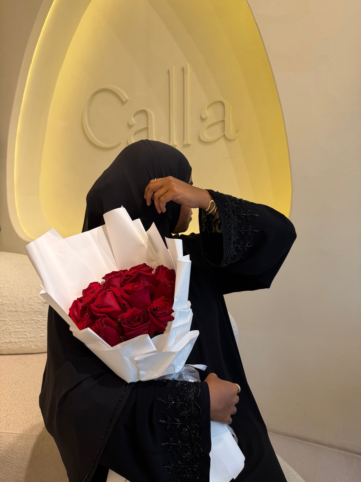 ARIAL BLACK BEADED ABAYA