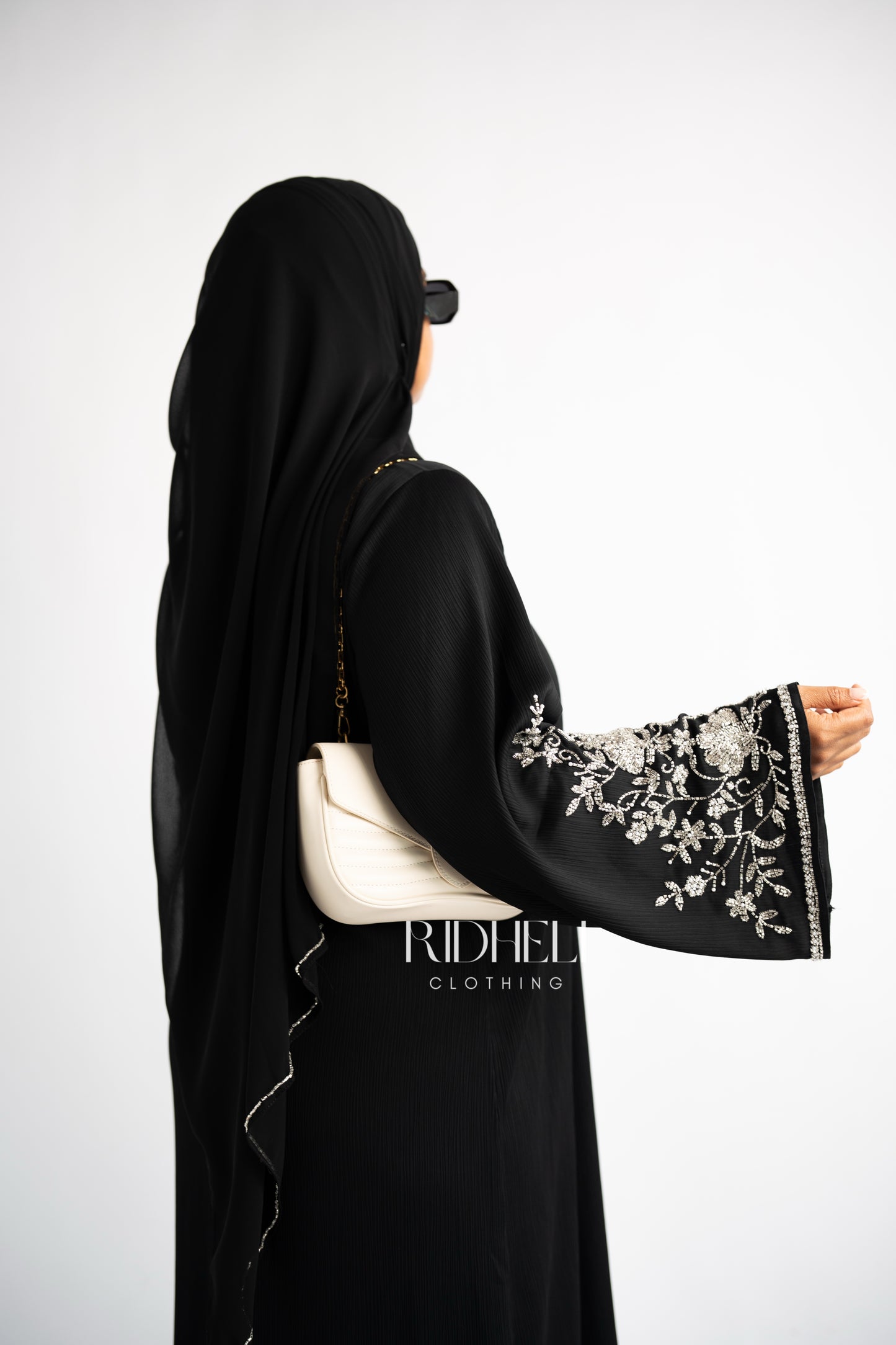 ZALI SILVER BEADED ABAYA