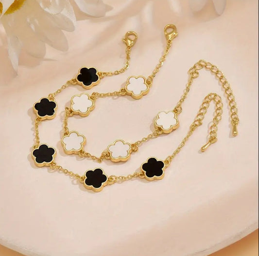 Flower Charm Bracelet 2pcs
