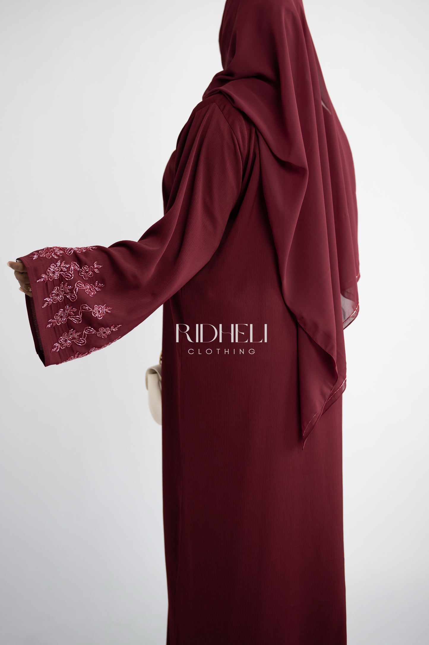 SABA RED BEADED ABAYA