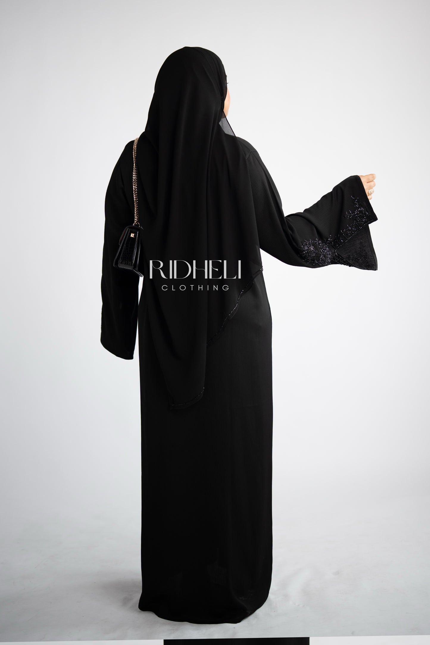 AIDAN BLACK BEADED ABAYA