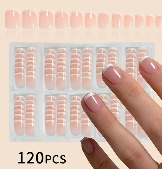 White French Minimal Press On Nails (120pcs)