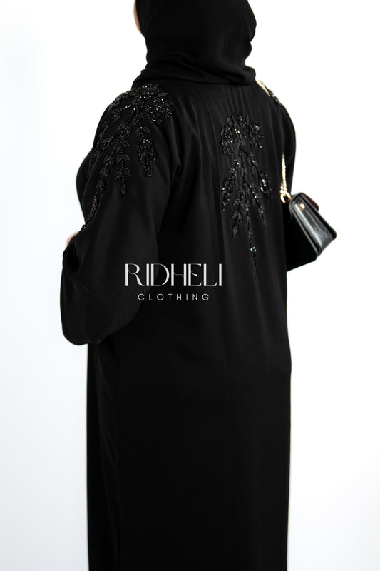 HAWWA BLACK BEADED ABAYA