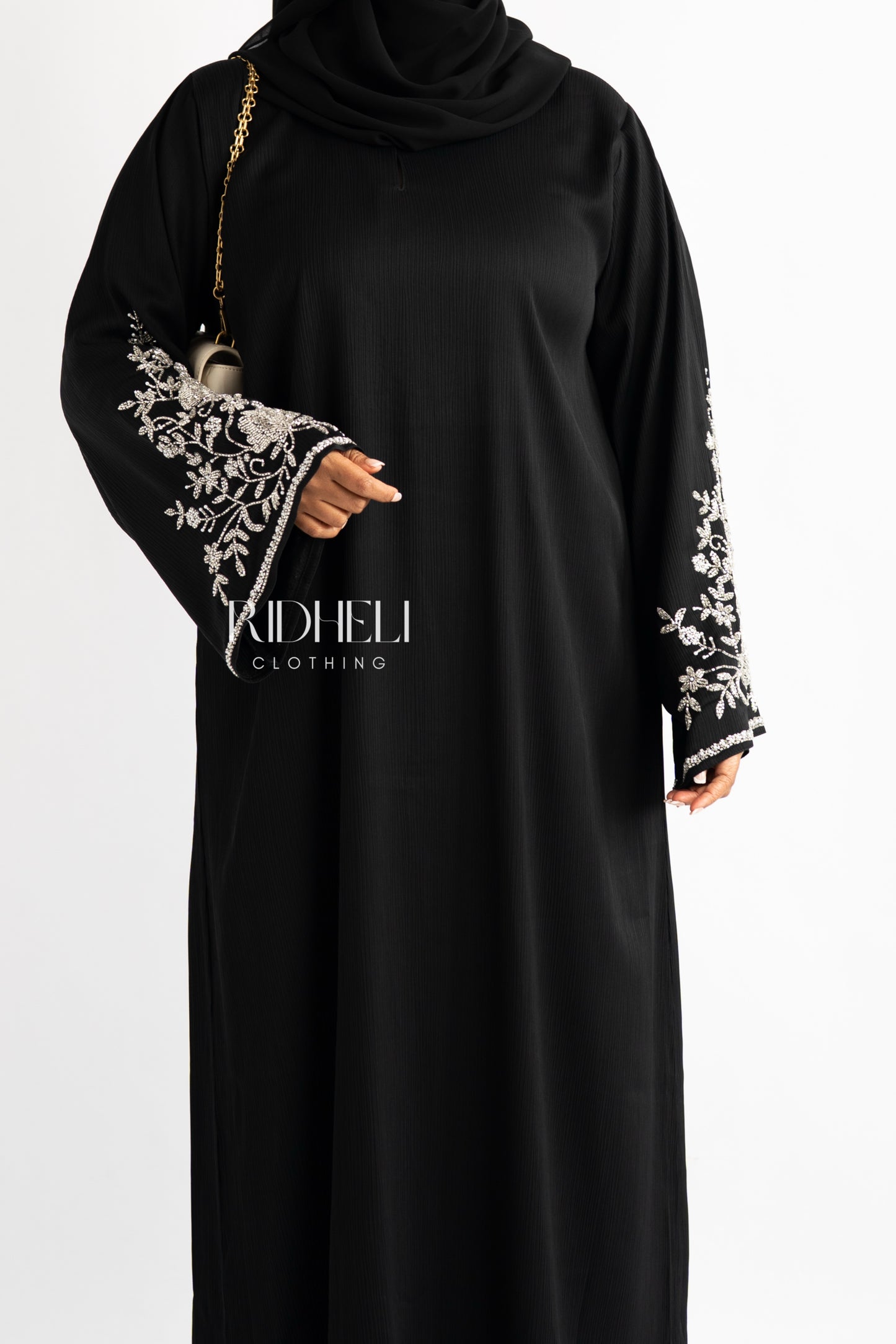 ZALI SILVER BEADED ABAYA