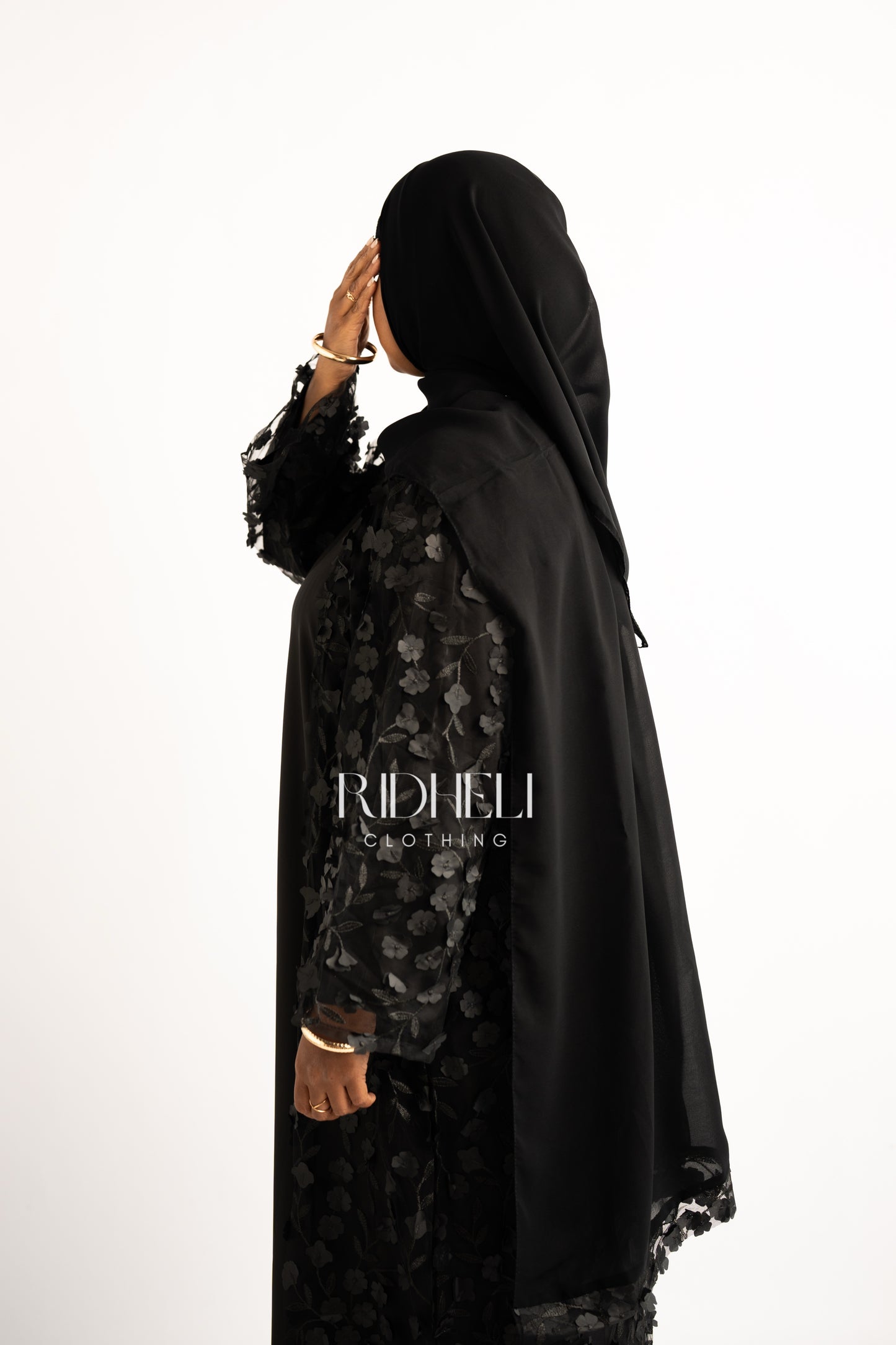 BLACK BLOSSOM CARDIGAN ABAYA