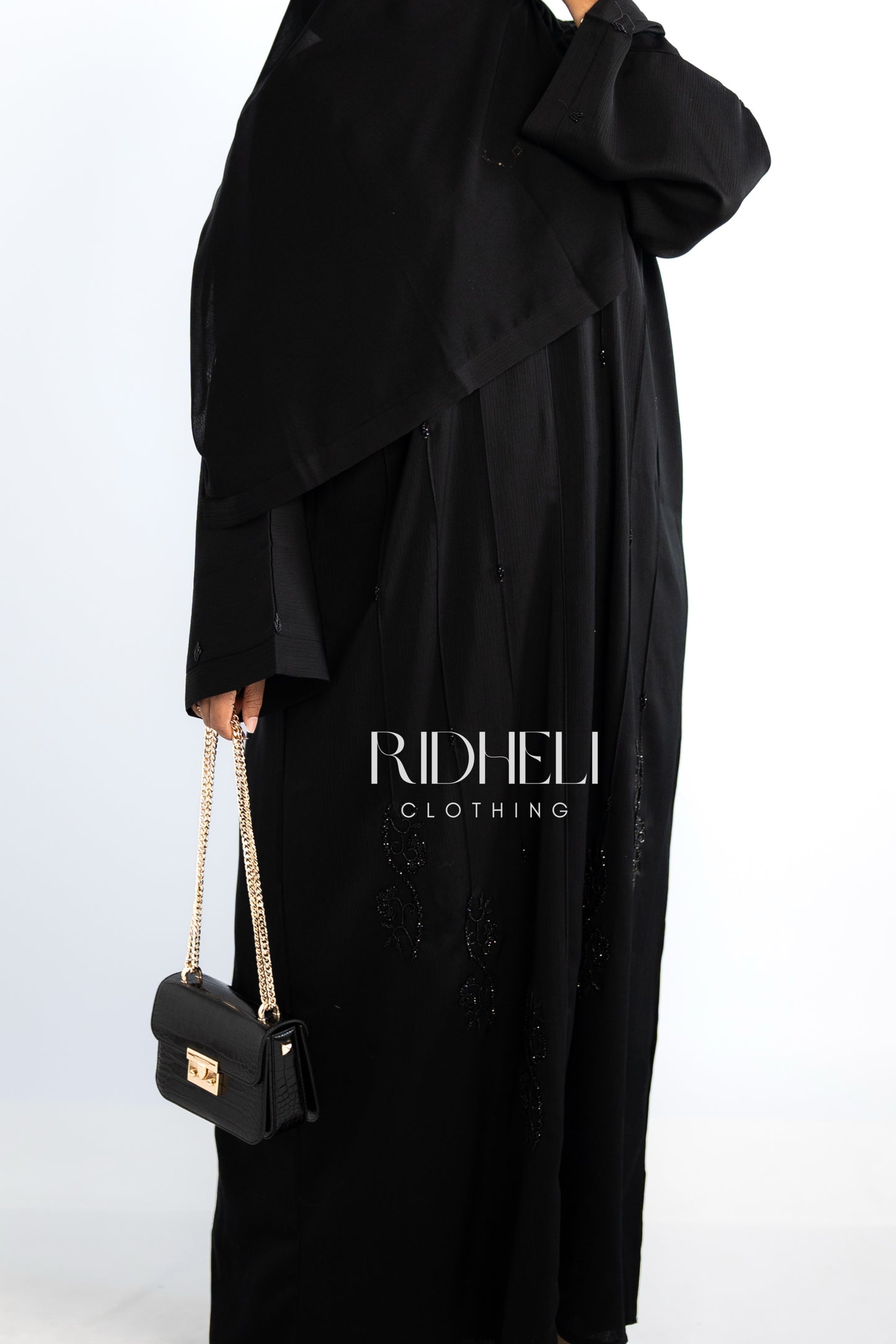 SUMAYA BLACK BEADED ABAYA