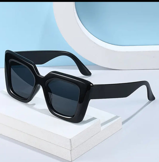 Oversized Square Frame Fashion Glasses, Unisex Everyday Accessory Eyewear