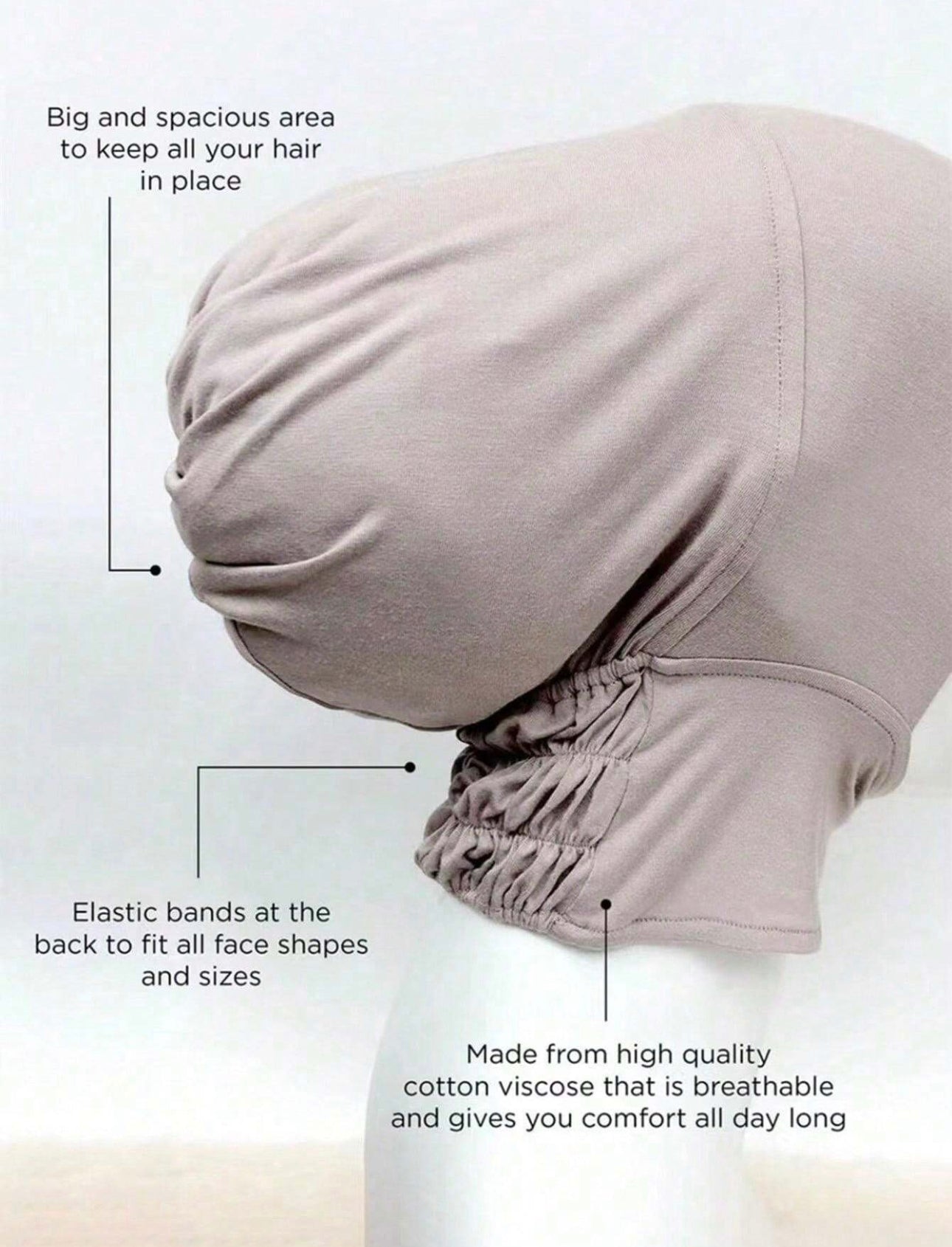 Elastic Hijab Cap with Neck Protection