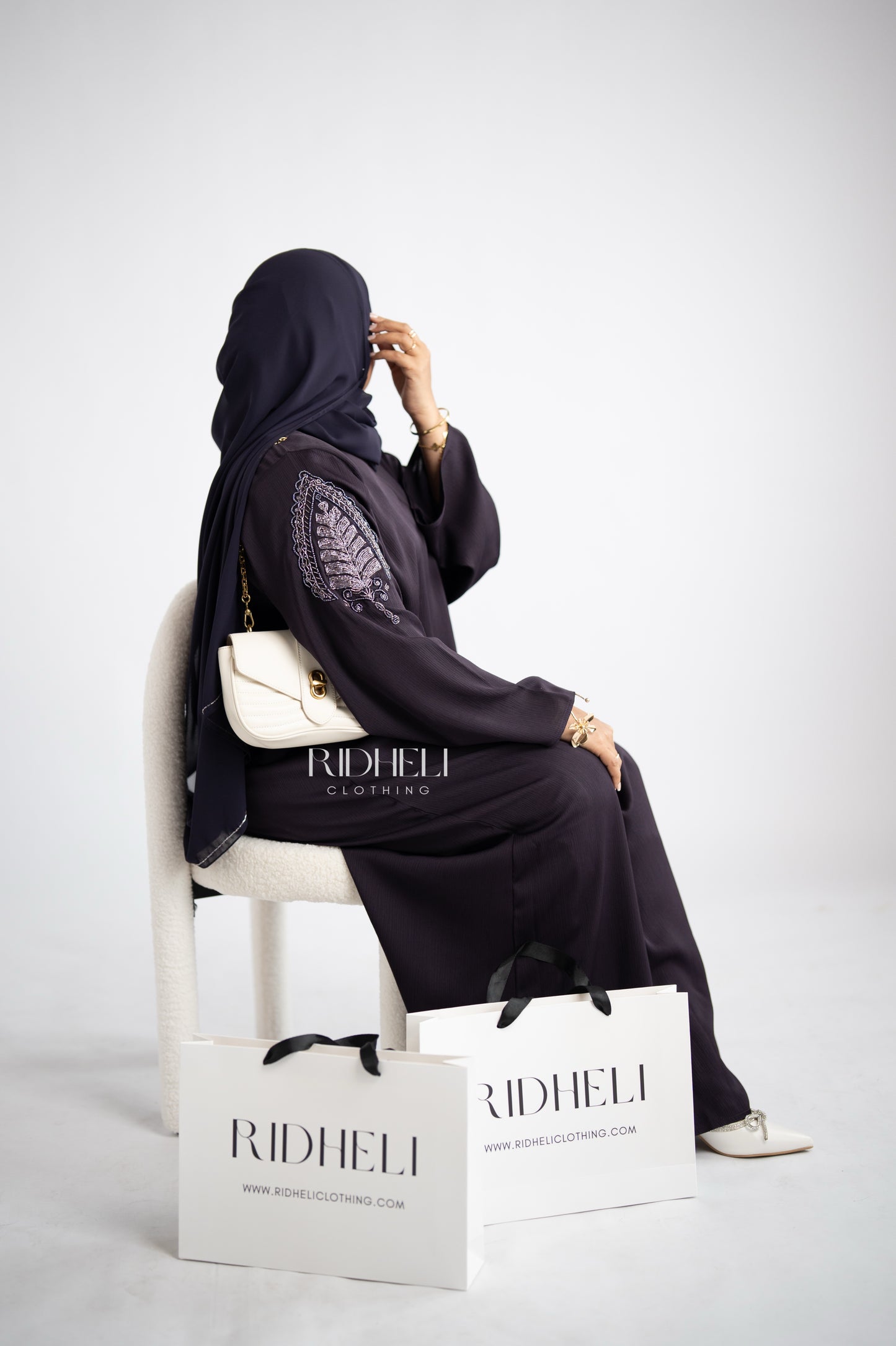AMARA PURPLE BEADED ABAYA