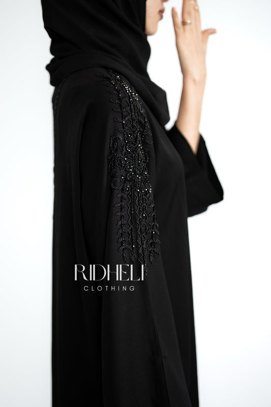 EILA BLACK BEADED ABAYA