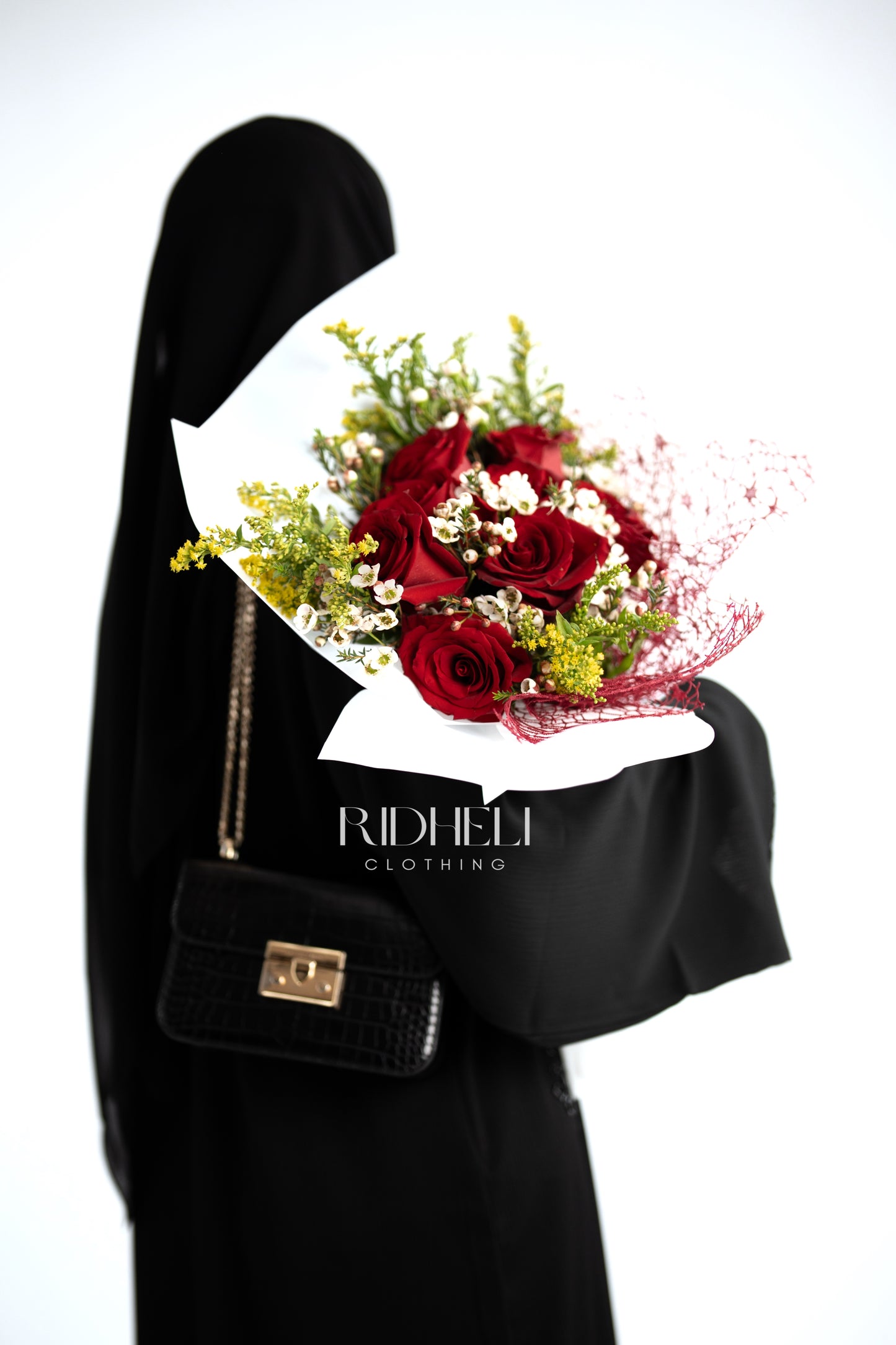 AYESHA BLACK BEADED ABAYA