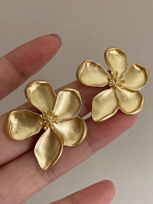 Metal Flower Stud Earrings