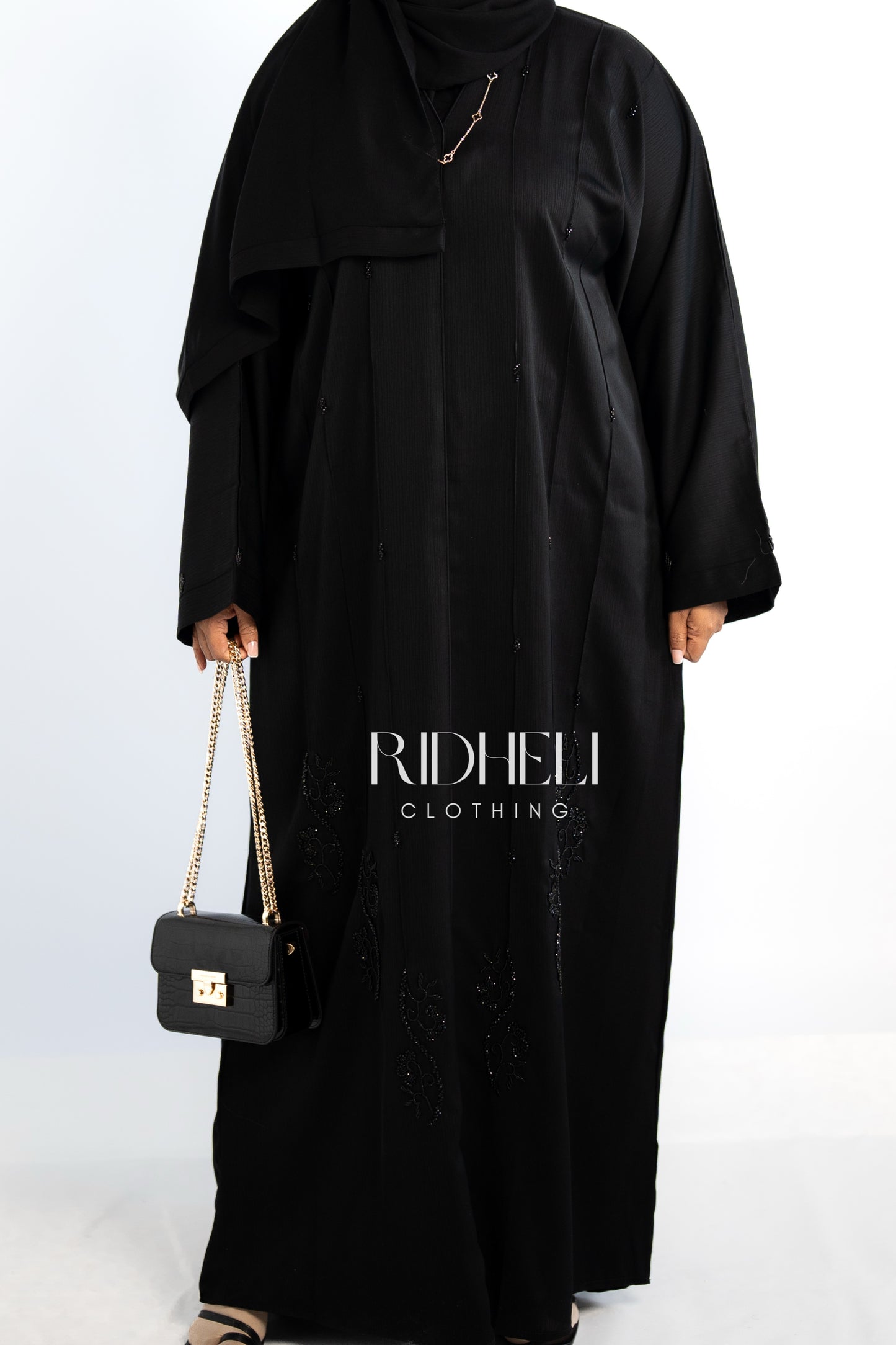 SUMAYA BLACK BEADED ABAYA