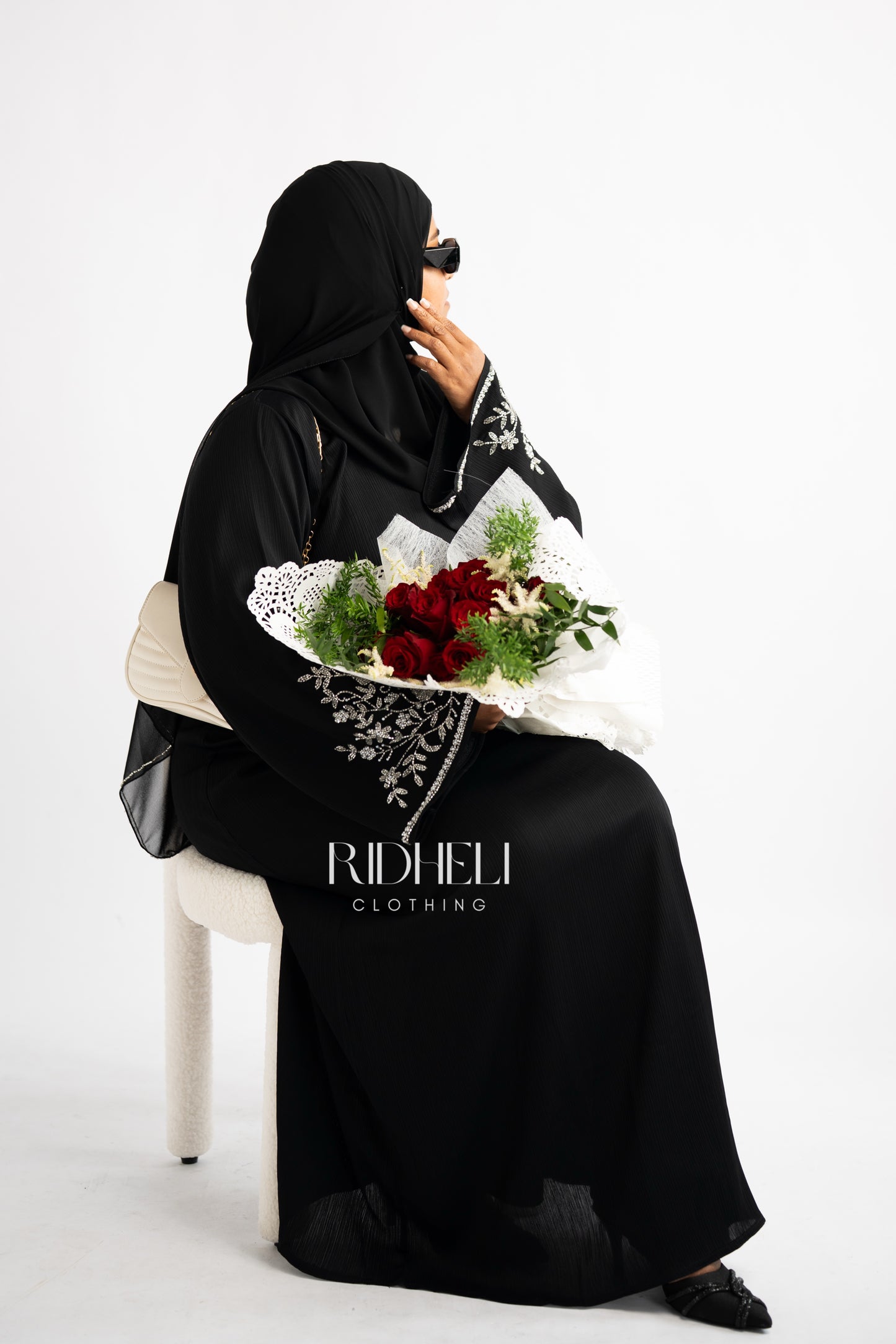 ZALI SILVER BEADED ABAYA