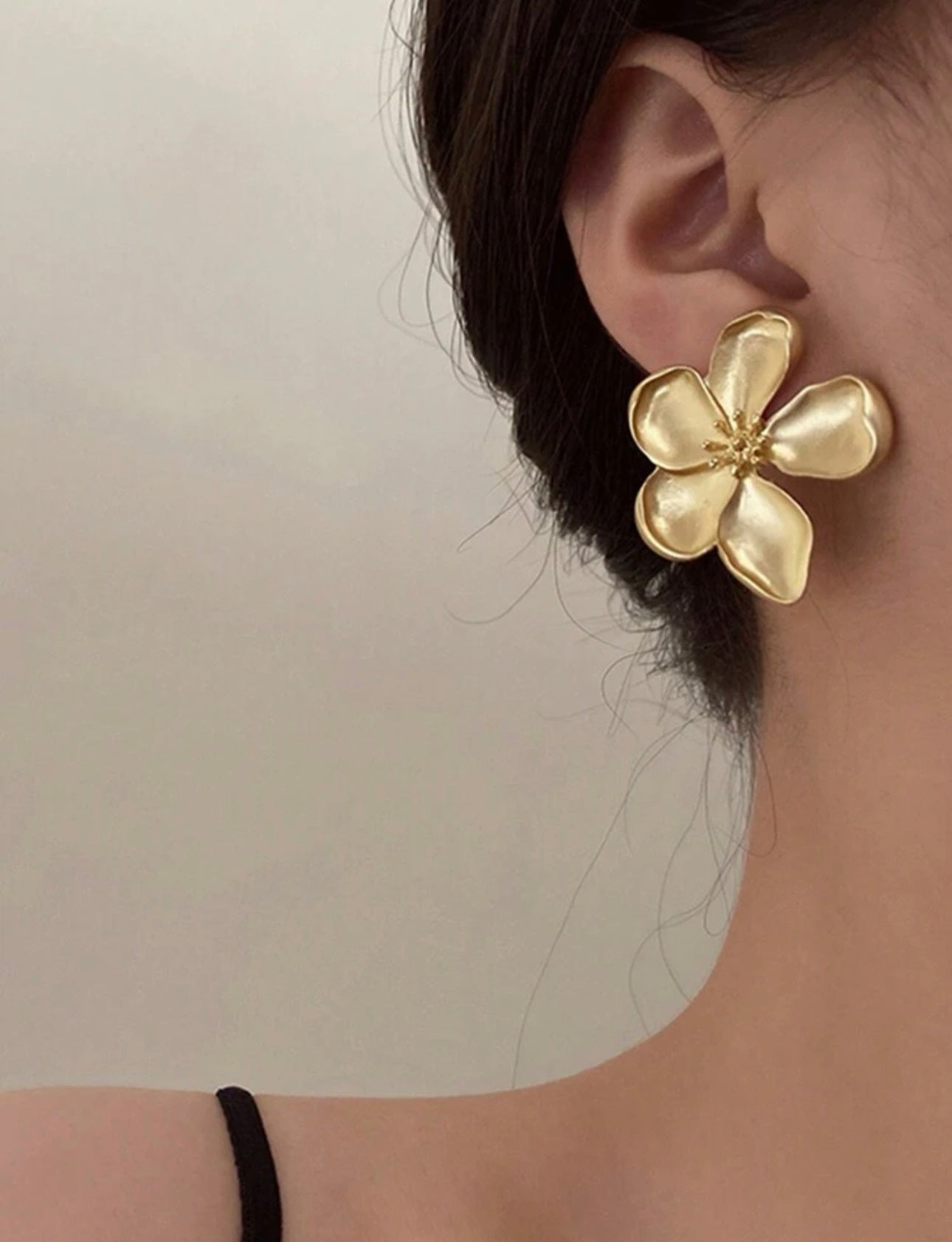 Metal Flower Stud Earrings