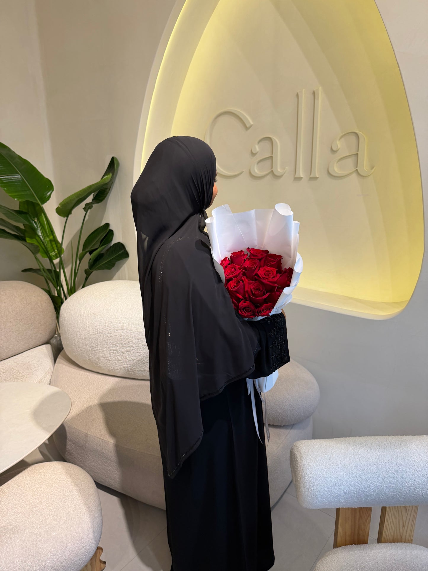 ARIAL BLACK BEADED ABAYA