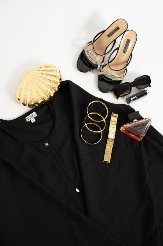 BLACK LINEN ABAYA