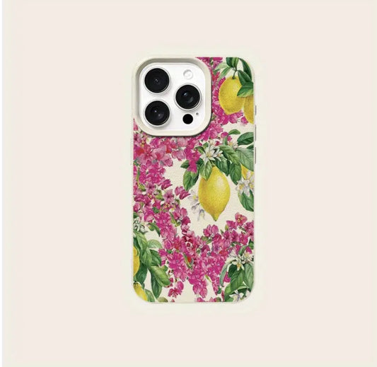 Pink Lemon Flower iPhone Case