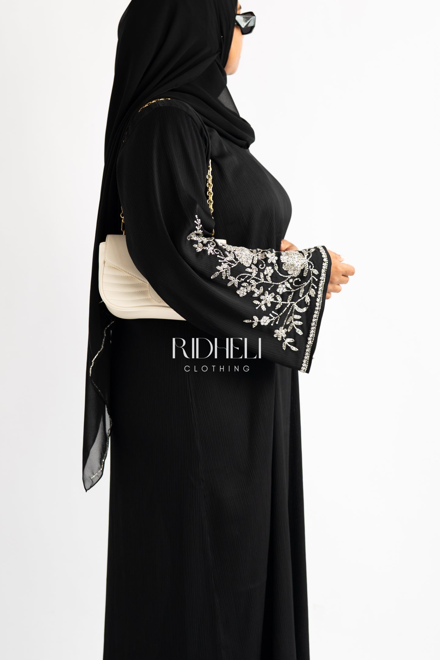 ZALI SILVER BEADED ABAYA