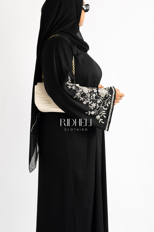 ZALI SILVER BEADED ABAYA