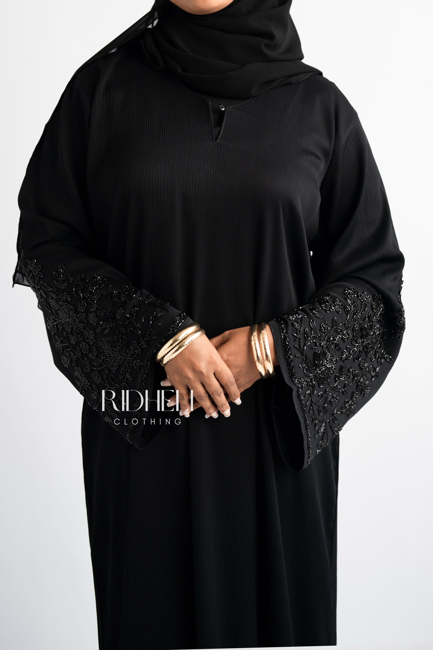 ZALI BLACK BEADED ABAYA
