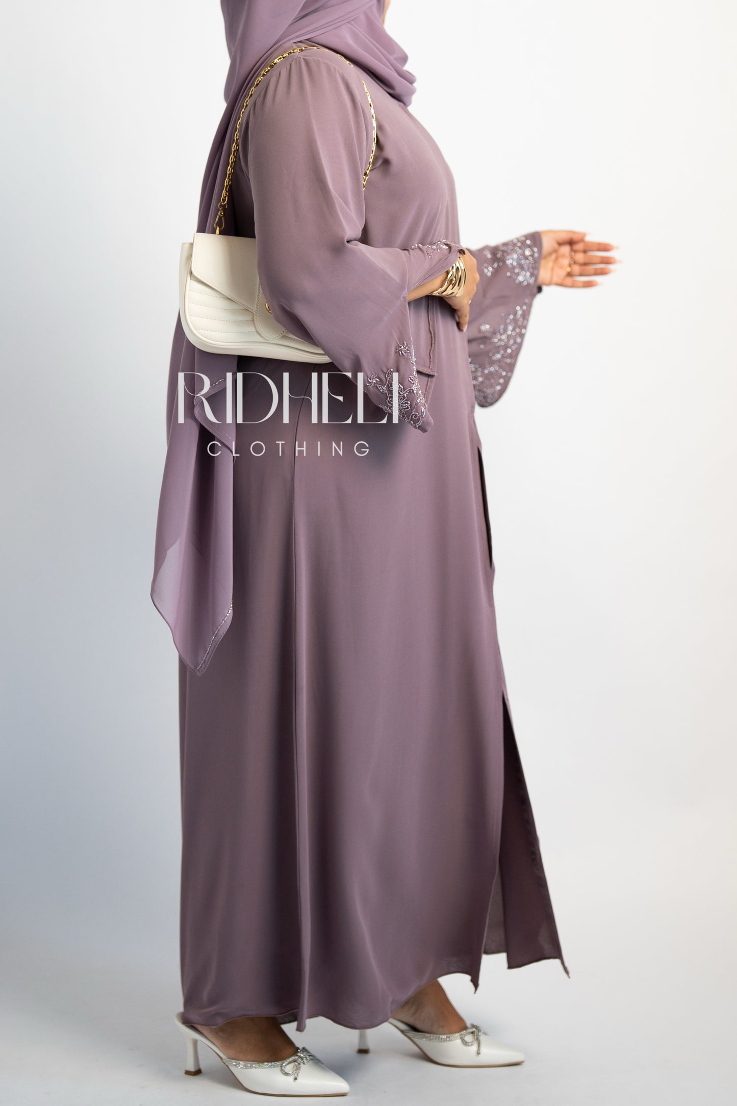 ESRA PURPLE BEADED ABAYA