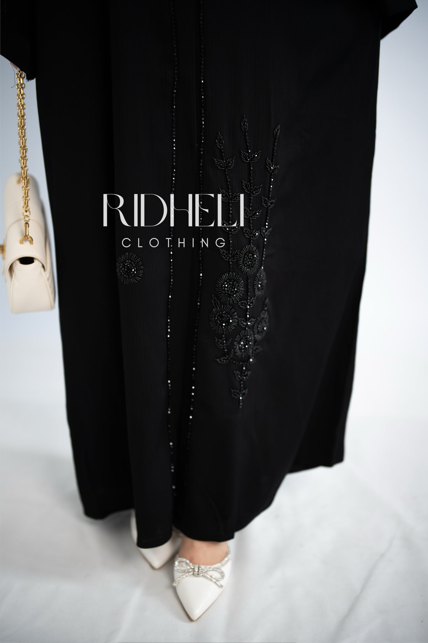 ZAYER BLACK BEADED ABAYA