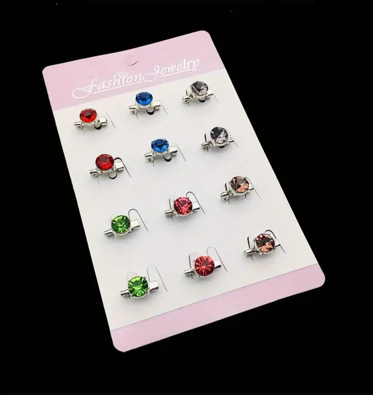 Rhinestone Small Brooch 12 Pcs