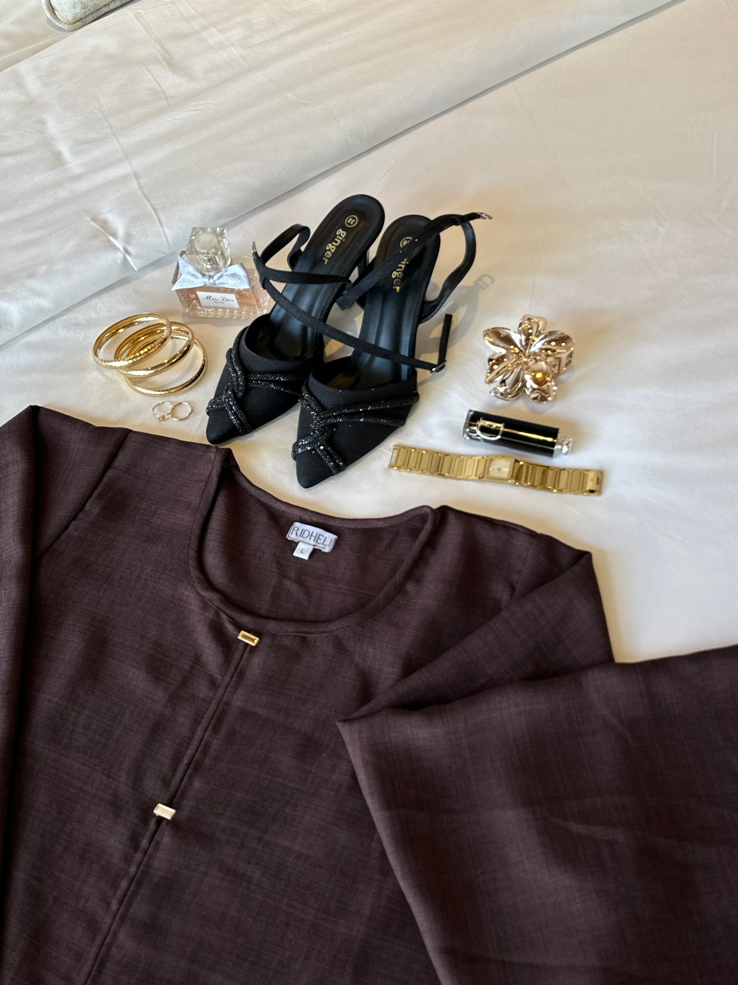 BROWN LINEN ABAYA