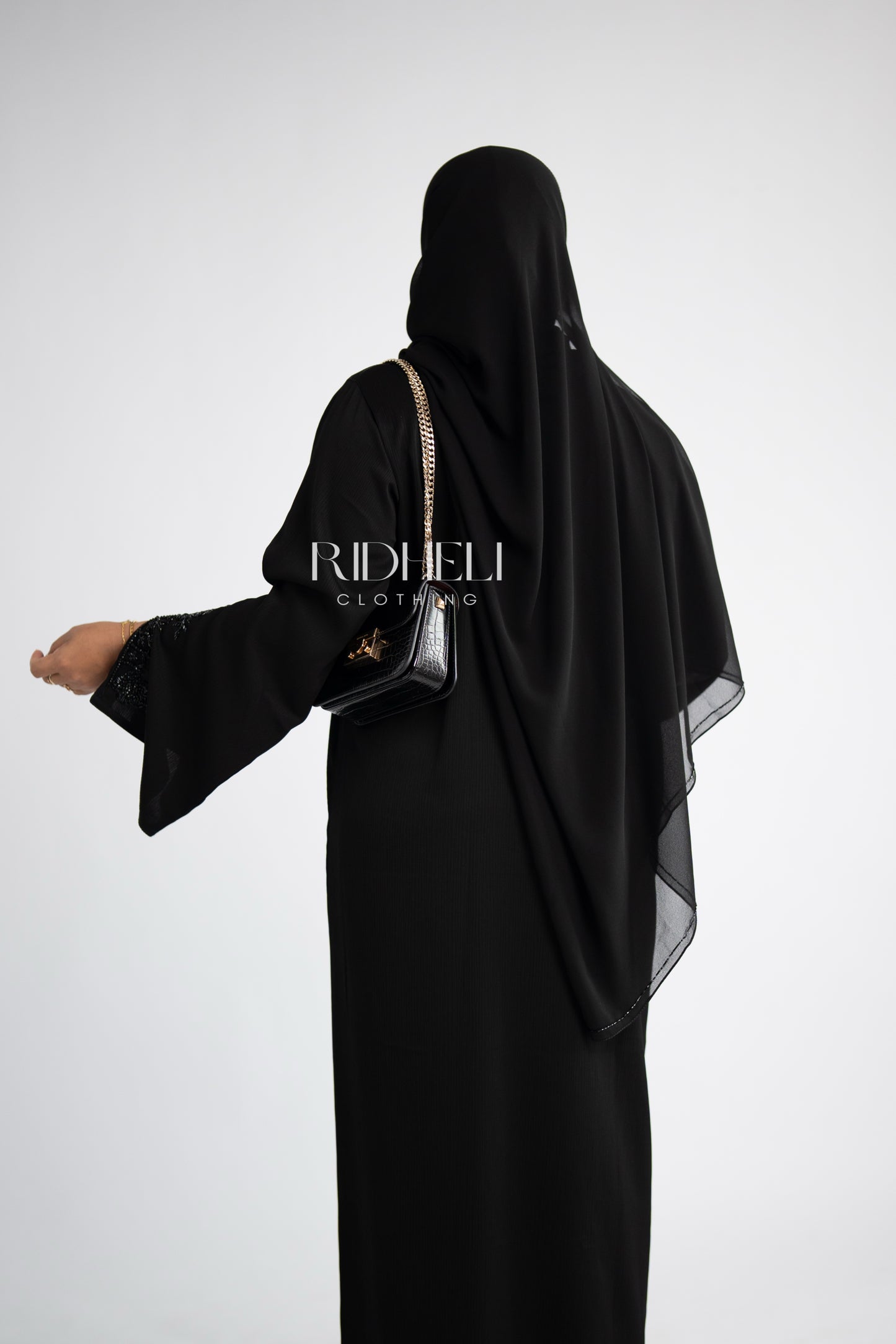 AIDAN BLACK BEADED ABAYA