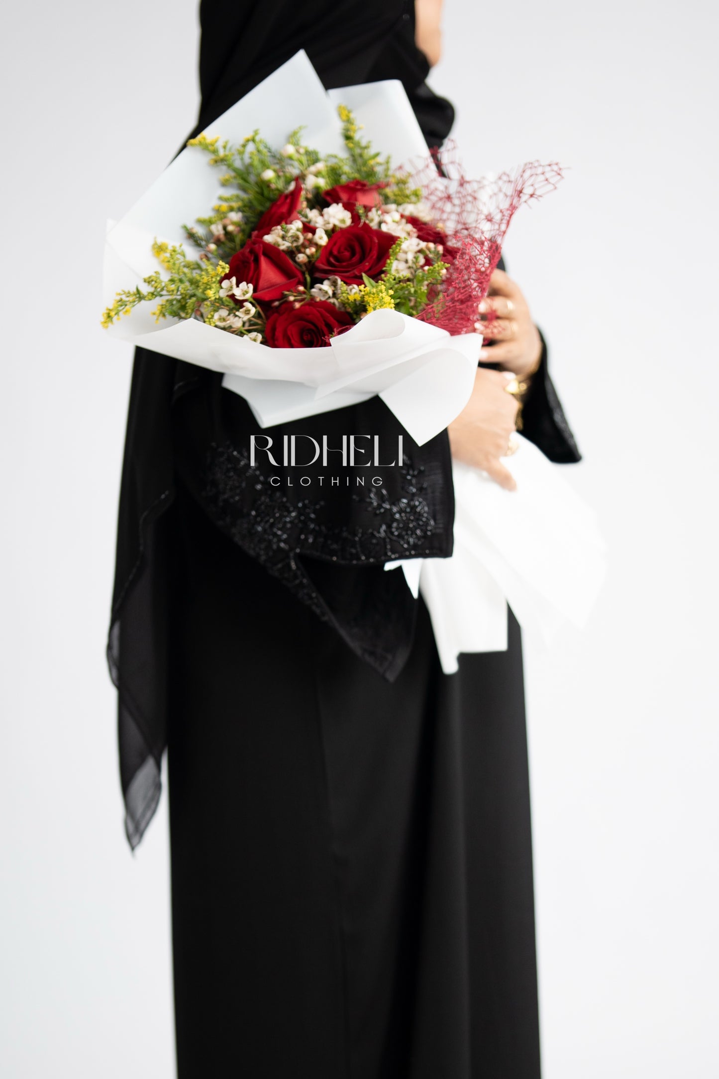 AIDAN BLACK BEADED ABAYA