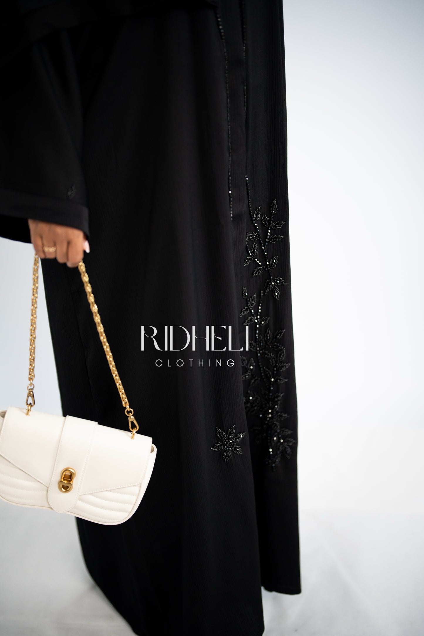 HAYAA BLACK BEADED ABAYA