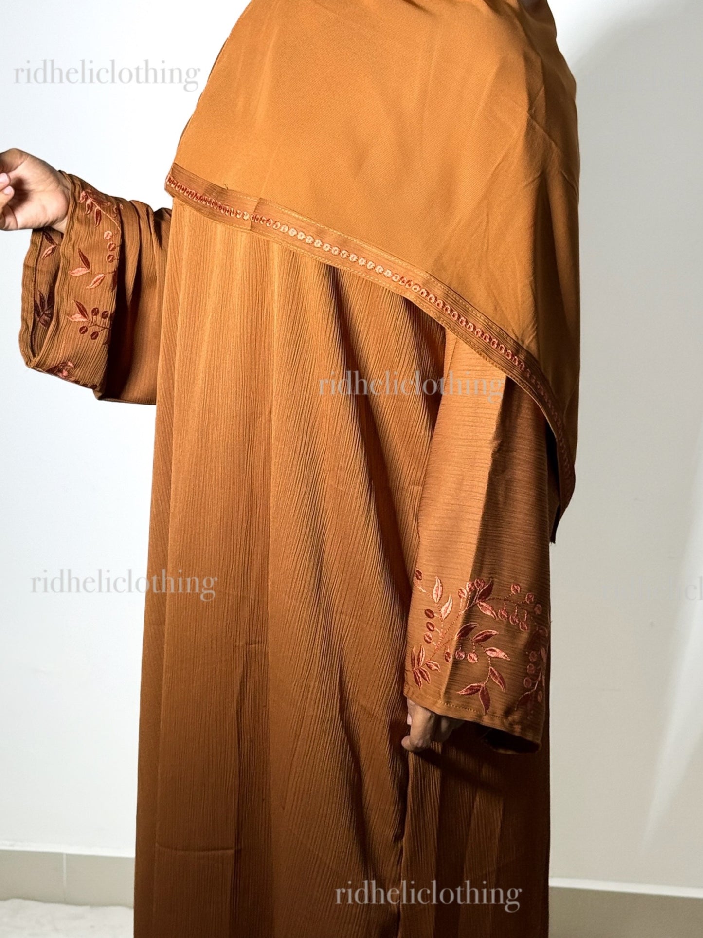 JANA ORANGE EMBROIDERY ABAYA