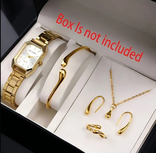 Fashion Women'S Quartz Watch 6 Pcs Set
