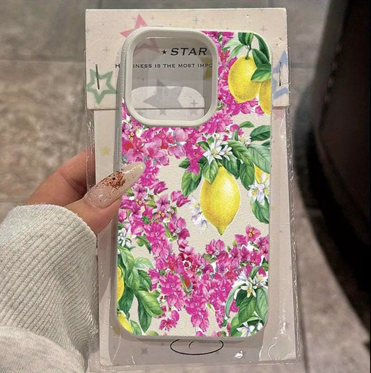 Pink Lemon Flower iPhone Case